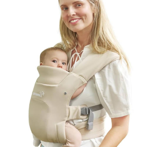 GROWNSY Baby Carrier Newborn to Toddler, Cozy Baby Wraps Carrier, Ergonomic Baby Carrier with Head Support, Cream
