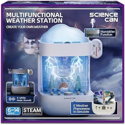 Science Can 3-in-1 Weather Station Toy for Kids, STEM Kits for Kids Age 6-8