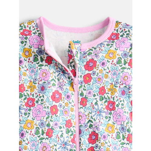 Wonder Nation Baby Girls' Sleep and Play Cotton Pajamas, Sizes Preemie-6-9 Months