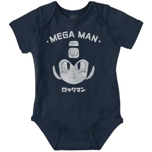 Brisco Brands Classic Video Game Mega Man RockMan Baby Romper Boys or Girls