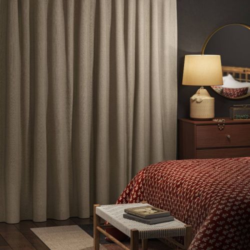 2pk Blackout Aruba Curtain Panels Natural - Threshold™: Noise Reduction, Recycled Polyester, Contemporary Style