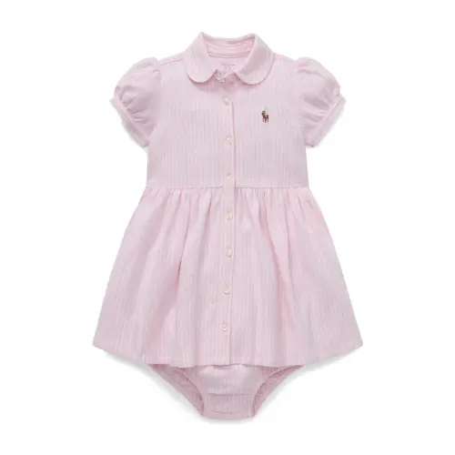 Oxford Stripe Cotton Piqué Dress & Bloomers