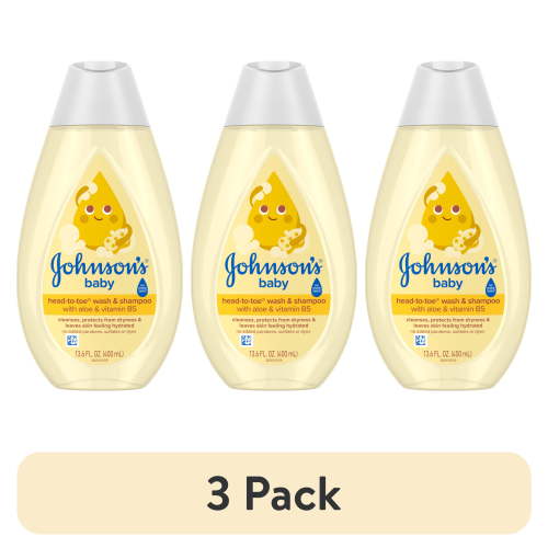 (3 pack) Johnson's Baby Head-To-Toe 2-in-1 Baby Wash & Shampoo, 13.6 fl. oz