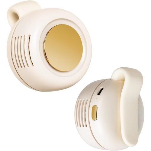 Portable Silent Mini Bladeless Electric Fan Clip on Small Bladeless Clip On Fan for Shirt,2025 New Adjustable 3-Speed Suspended Waist Fans, For Outdoor & Travel & Office, Travel Accessories (1, White)