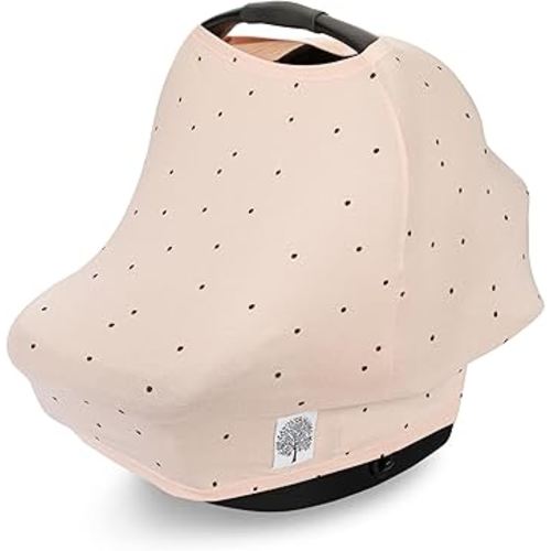 Parker Baby 4 in 1 Car Seat Cover for Girls and Boys - Stretchy Carseat Canopy, Nursing Cover, Grocery Cart Cover, High Chair Cover - "Bliss"