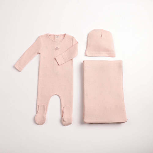 Bee & Dee Caramel Wings Pointelle Layette Set