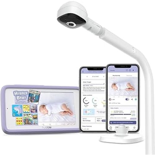 Hubble Connected SkyVision Pro AI-Enhanced HD Smart Camera Baby Monitor, Parent Unit, Crib Mount, Remote Pan Tilt Zoom, 2-Way Talk, Night Vision, Nightlight, Soothing Sounds, Wellness Tracker, App