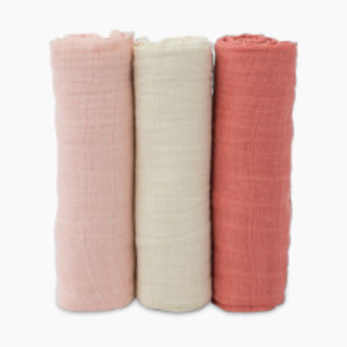 Little Unicorn Cotton Muslin Swaddle 3 Pack - Rose Petal