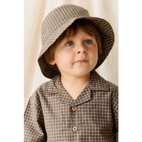 Organic Cotton Bucket Hat - Coffee Grid – Jamie Kay USA