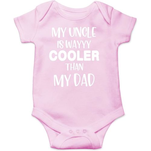 AW Fashions My Uncle Is Way Cooler Than My Dad Baby Bodysuit Funny Cute Newborn Clothing for Boys Girls