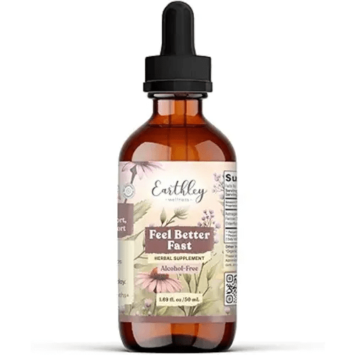 Earthley Wellness Feel Better Fast, All-Natural Relief for Minor Ailments, Supports Immune & Digestive Health, Echinacea Root, Fennel, Astragalus Root, Elder Flower and Cinnamon (1.69oz)