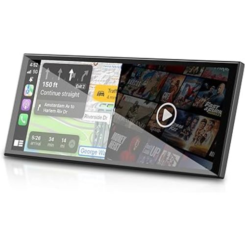 OTTOCAST OttoScreen AI, 11.4" Portable CarPlay Screen for Car with YouTube and Backup Camera for iPhone(iOS 8+) Android Auto(Android 11+), Built-in Apps, Voice Control, Android 15 OS