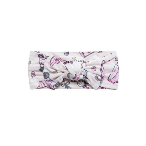 Knit Large Bow Headwrap in Caddie Crew Pink | Caden Lane