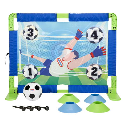Free Shipping! Little Tikes Soccer Trainer, Double-Sided Goal with Bounceback Net, 9 Accessories for Kids Ages 3+