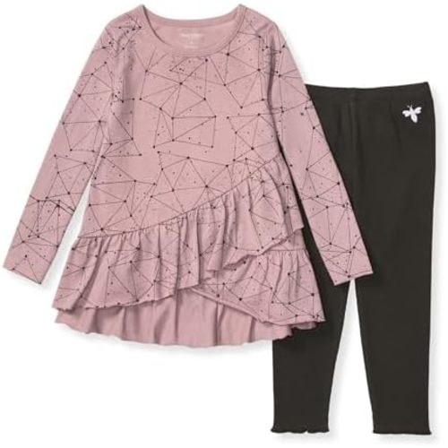 Burt's Bees Baby Baby Girls' Long Sleeve Top and Pant Set, 100% Organic Cotton
