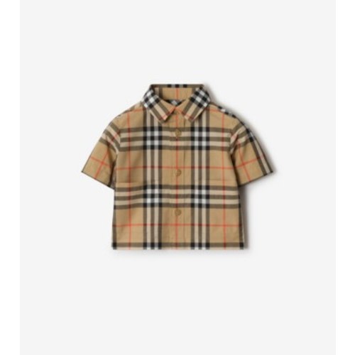 Check Cotton Two-piece Set in Sand beige - Children | Burberry® Official