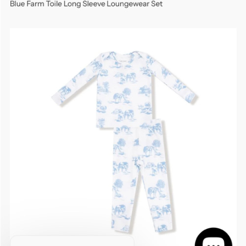Blue Farm Toile Long Sleeve Loungewear Set
