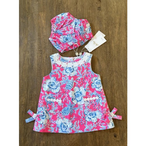 NWT Lilly Pulitzer Baby Lilly Shift Roxie Pink Wave N Sea 3-6 Months Free Ship