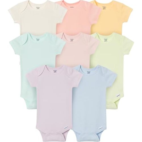 Gerber Baby Girls' 8-pack Short Sleeve Onesies Bodysuits