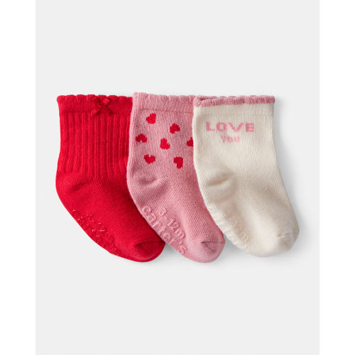 Baby Girl Heart Ankle Socks - Pink/White/Red - Carter's | Carter's