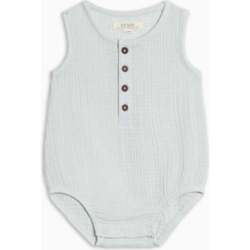 Bowie Muslin Bubble Romper, Powder - Colored Organics | Maisonette