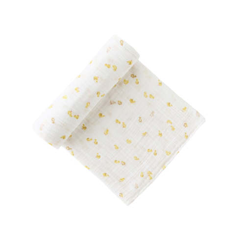 Organic Cotton Muslin Swaddle - Cheerful Chick