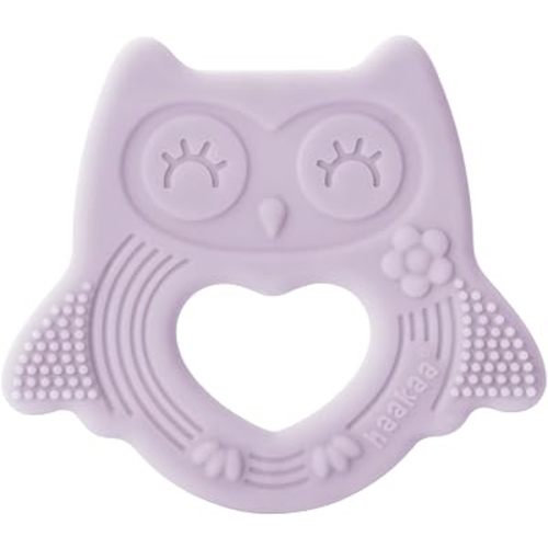 haakaa Silicone Owl Teether,Food-Grade Smiling Teething Toy for Infants, Soft Chew Toys for Babies, BPA Free, Toy for 3 Months+ Lavender