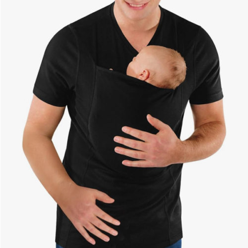 Mens Dad Shirts Baby Carrier Shirt Short Sleeve Skin to Skin New Dad Gifts T-Shirt with Pocket
