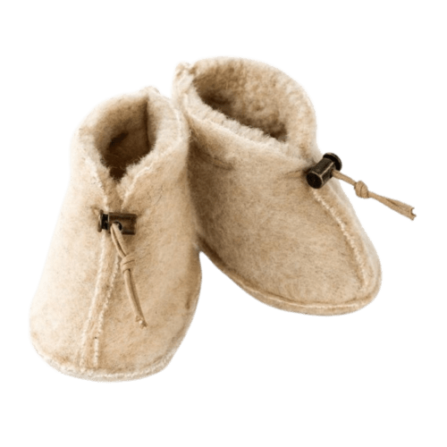 Alwero Emo baby shoes Beige – reversible woolen shoes – Atelier de Wevershoek