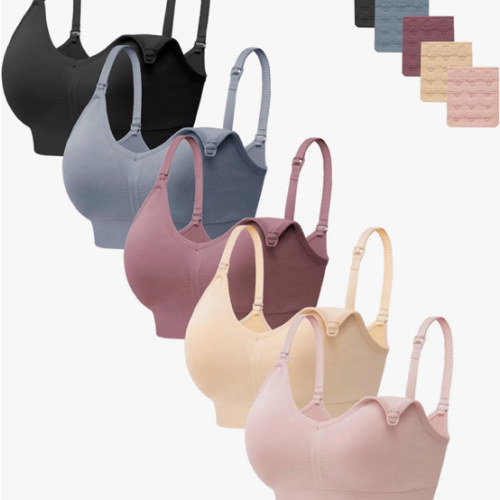 HBselect Women Maternity Bras 5 Pack Nursing Bras for Breastfeeding