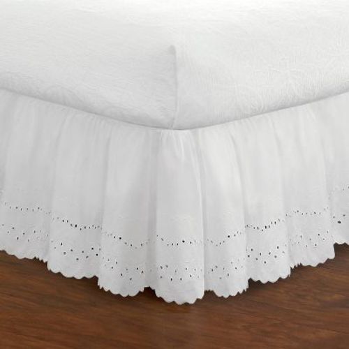 Fresh Ideas Eyelet Ruffled Bedskirt 18" Drop