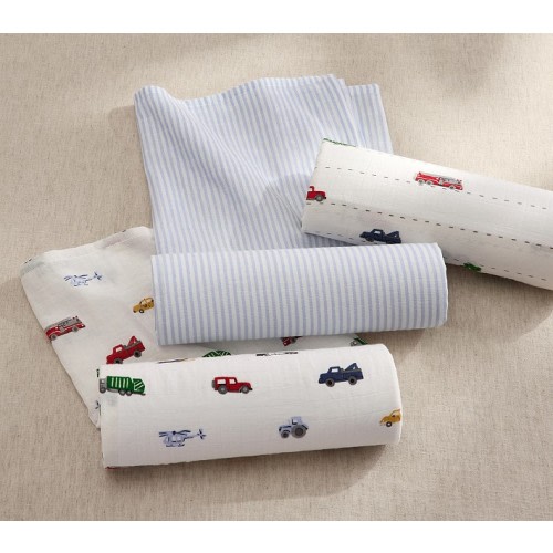 Trace Transportation Organic Muslin Swaddle Set