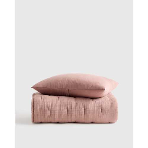 Organic Airy Gauze Toddler Quilt & Sham Set in Fig