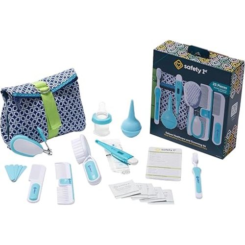 Safety 1st Deluxe Baby Healthcare and Grooming Kit, Arctic Blue, Newborn Baby Essentials, One Size, 25 Pieces