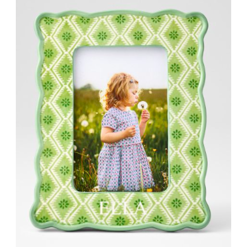 Scalloped Ceramic Frame - Green 4x6