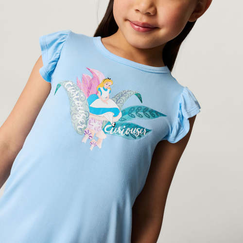 Disney Curiouser & Curiouser Ruffled Graphic Tee