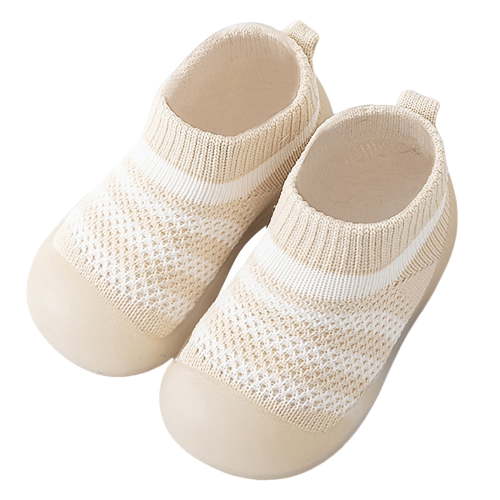 Baby Sock Shoes Infant First Walking Shoes Mesh Soft Bottom Breathable Slip On Socks Shoes Baby First Walking Shoes Khaki 6 Months-12 Months