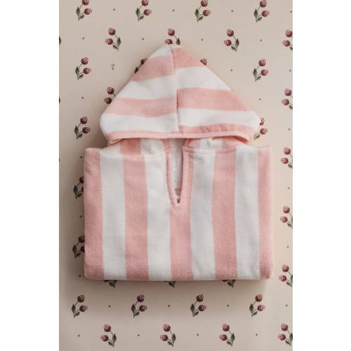 STRIPED COTTON HOODED TOWEL WRAP