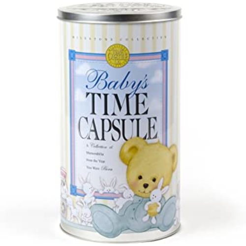 Milestone Collection Baby's Time Capsule, Yellow/Green/White/Pink, 12" x 6.5"