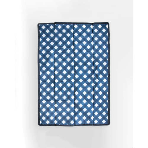 Little Unicorn Outdoor Blanket / Navy Plaid