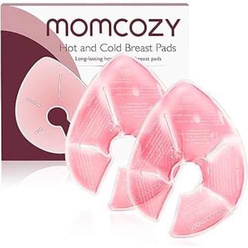 Momcozy Breast Therapy Packs, Hot and Cold Breast Pads with 2 Soft Covers, Breastfeeding Essentials for Relieve Clogged Ducts, Nipple Pain, Improve Milk Flow, Engorgement, 2 Pack