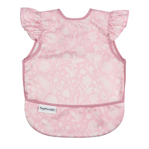 Tiny Twinkle Mess Proof Baby Bib for Girls | Waterproof Toddler Bib for Eating | Baby Apron for Feeding | Machine Washable | Perfect Shower Gift (Toile, 6–24M)