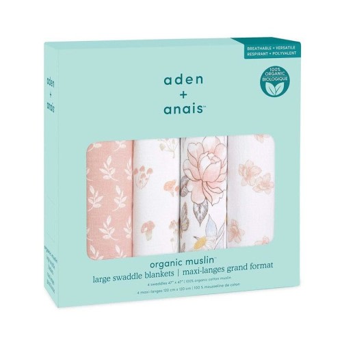 4PK Aden Anais Earthly 120x120cm Organic Muslin Swaddle Baby/Infant Blanket