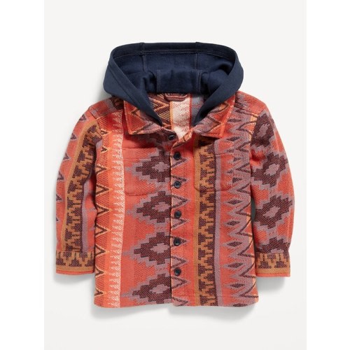 Button-Front Hooded Shirt for Toddler Boys