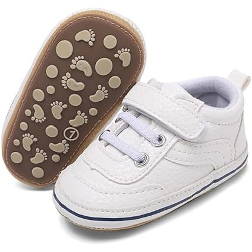 Clowora Baby Boys Girls Shoes Non-Slip Rubber Sole Sneakers Infant First Walking Toddler Crib Shoes Newborn Loafers Flats.