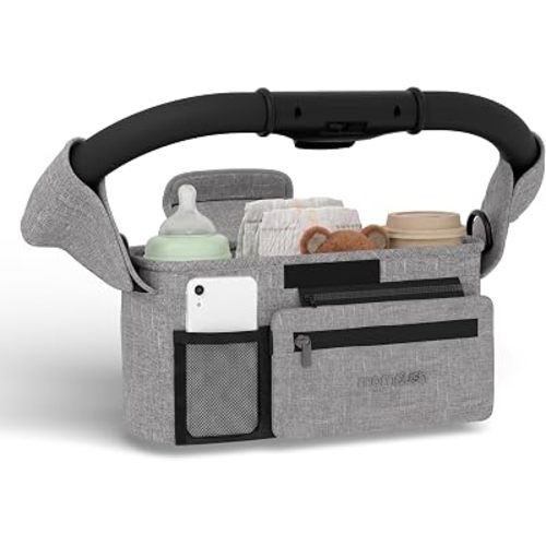 Mompush Universal Stroller Organizer Caddy with Insulated Cup Holder