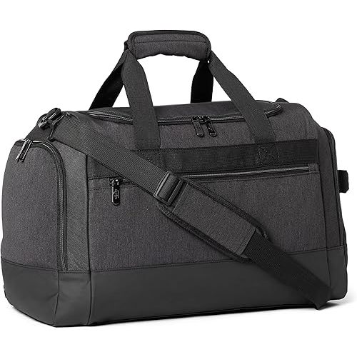 Amazon Essentials Lightweighted Carry-on Duffel with Wet pocket & Shoe Compartment 20 inches Black