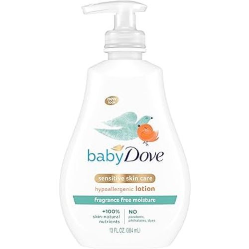 Baby Dove Face and Body Lotion for Sensitive Skin Sensitive Moisture Fragrance-Free Baby Lotion 13 oz