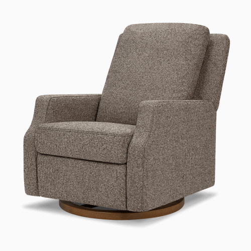 Namesake Crewe Manual Recliner and Swivel Glider - Performance Earth Slub Weave W/Dark Wood Base