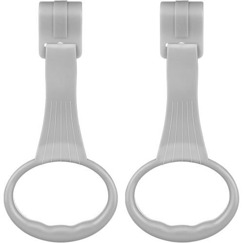 SAFIGLE 2Pcs Baby Playpen Pull up Rings：Pull up Rings for Play Pen，Baby Walking Exercises Assistant - Playpen & Crib Hanging Loop Accessories for Help Stand up Walking Training Tool Newborn (Grey)